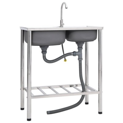 Camping sink with mixer,...