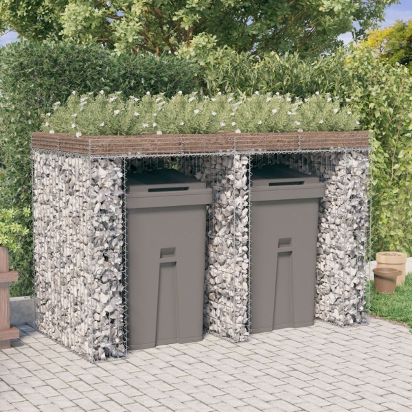 Gabion wall for garbage containers, 192x91x120cm, iron