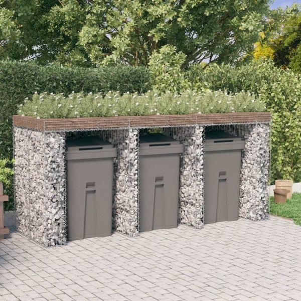 Gabion wall for garbage container, 270x91x120cm, iron