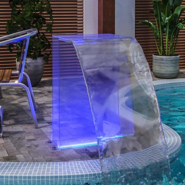 Basin fountain with different colors LED, 51cm, acrylic