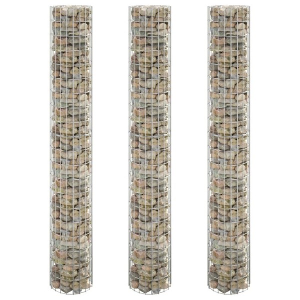 Gabian beds, 3pcs., 30x200cm, galvanized steel