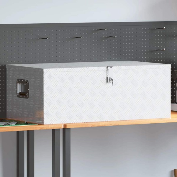 Box, silver color, 100x55x37cm, aluminium