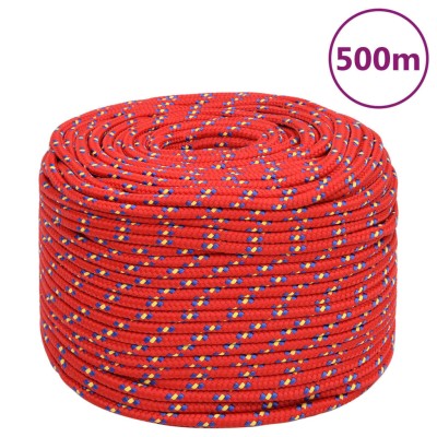 Boat rope, red, 10mm, 500m,...