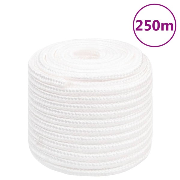 Boat rope, full white, 16mm, 250m, polypropylene