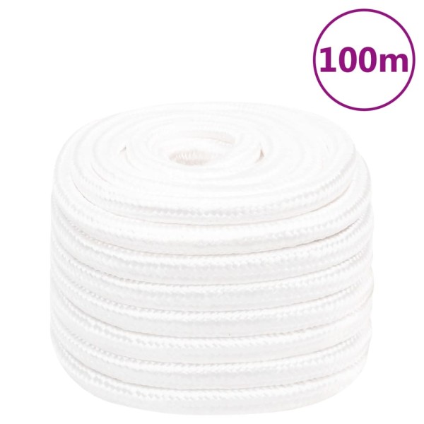 Boat rope, full white, 20mm, 100m, polypropylene