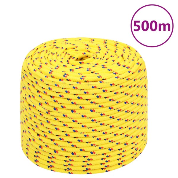 Boat rope, yellow, 10mm, 500m, polypropylene
