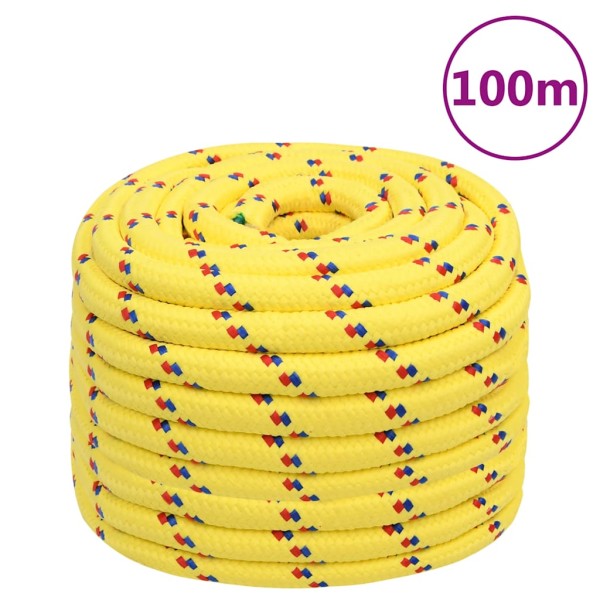 Boat rope, yellow, 20mm, 100m, polypropylene