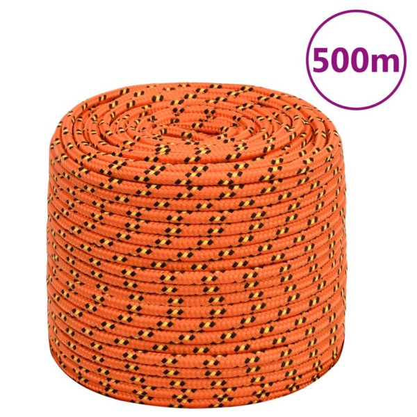Boat rope, orange, 10mm, 500m, polypropylene