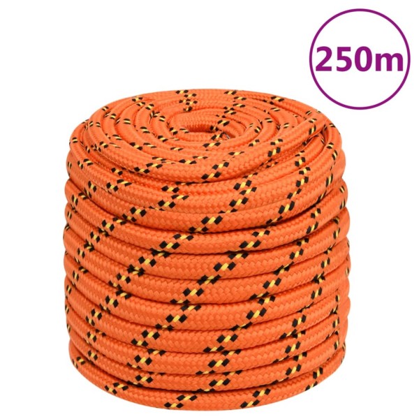 Boat rope, orange, 16mm, 250m, polypropylene