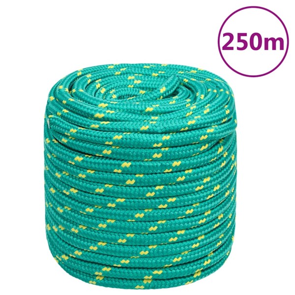 Boat rope, green, 16mm, 250m, polypropylene