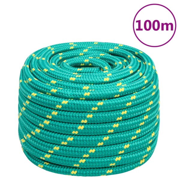 Boat rope, green, 20mm, 100m, polypropylene
