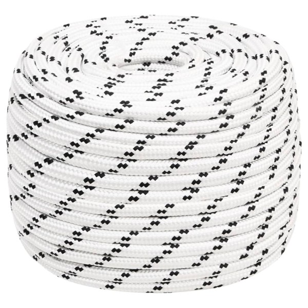 Mixed boat rope, white, 14mmx250m, polyester