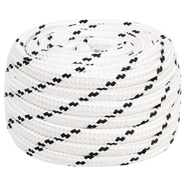 Mixed boat rope, white, 20mmx100m, polyester