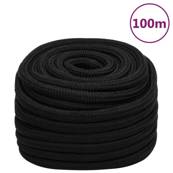Working rope, black, 20mm, 100m, polyester