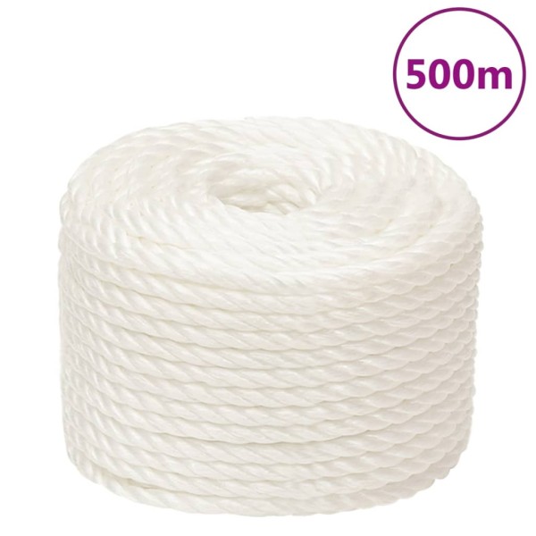 Working rope, white, 12mm, 500m, polypropylene