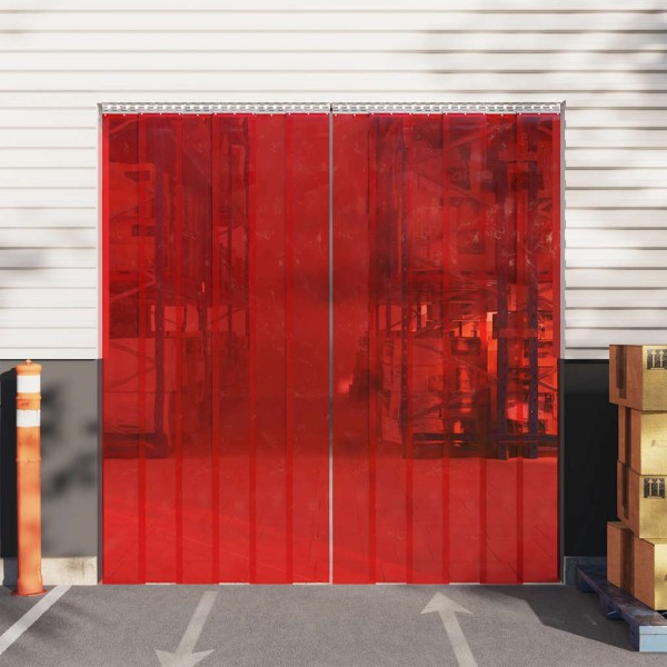 Door curtain, red, 200mmx1,6mm, 50m, PVC
