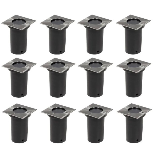 Outdoor lamps, 12 pcs, quadrat, insert into the ground