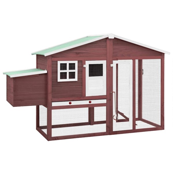 Cage for chickens with nest, pay and white, spruce array