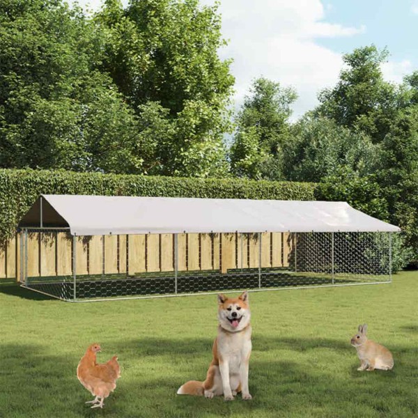 Outdoor roller for dogs with roof, 600x300x150cm