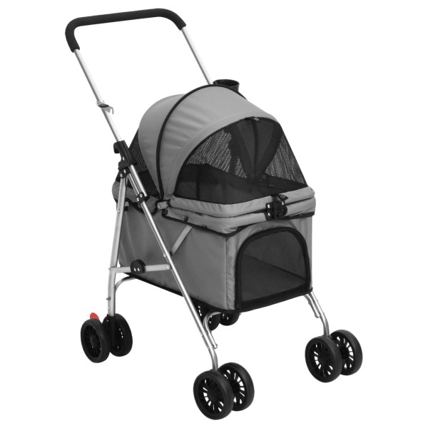 Folding trolley for dogs, gray, 76x50x100cm, fabric