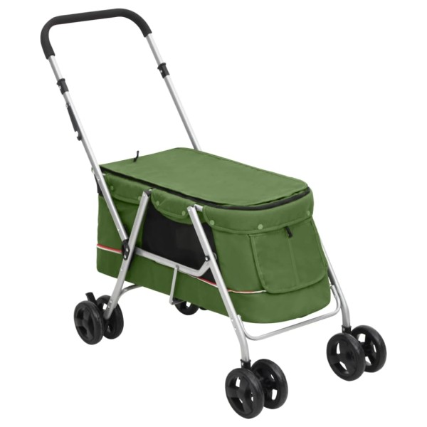 Folding trolley for dogs, green, 100x49x96cm, fabric