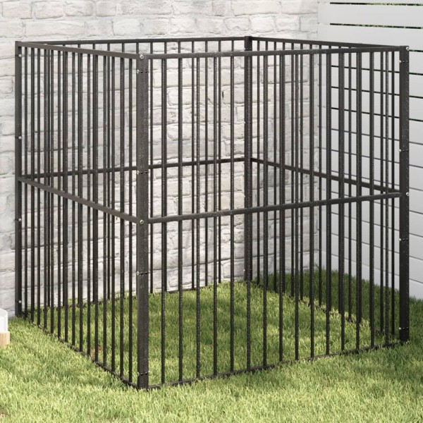 Shell for dogs, 4 segments, black, galvanized steel