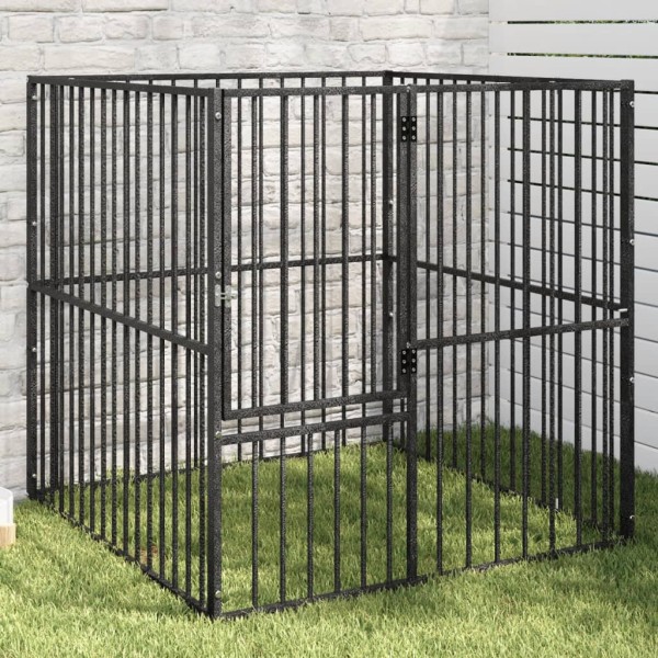 Shell for dogs, 4 segments, black, galvanized steel