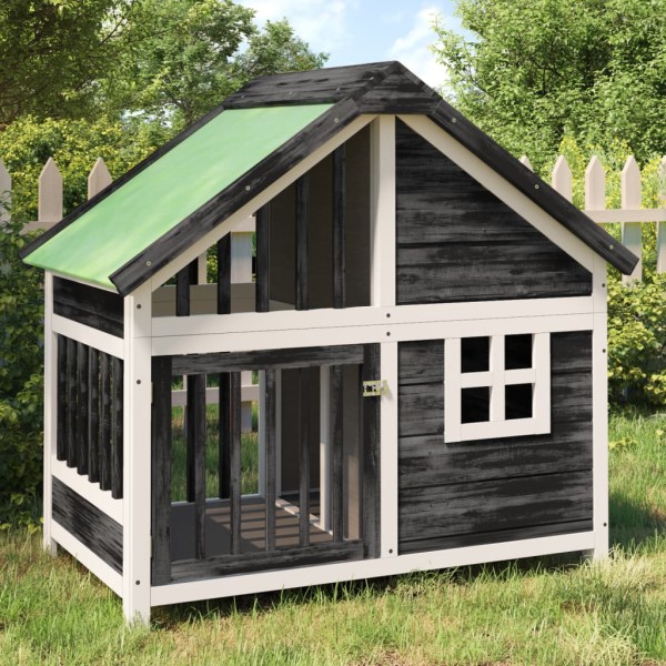 Dog stand, gray, 96x60,5x87cm, pine wood array