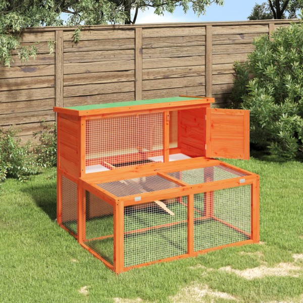 Rabbit cage, brown, 102x90x84,5cm, pine wood array