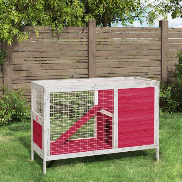 Rabbit cage, red, 103x44x69,5cm, pine array
