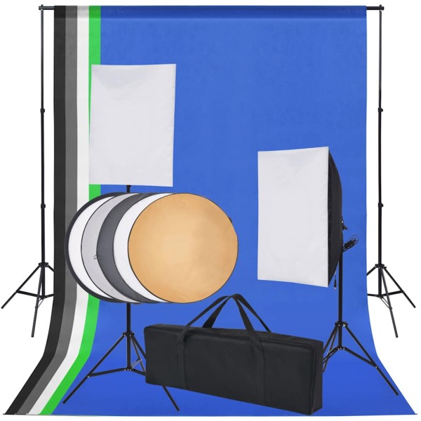 Photo Study Set: 5 coloured background and 2 lamp boxes