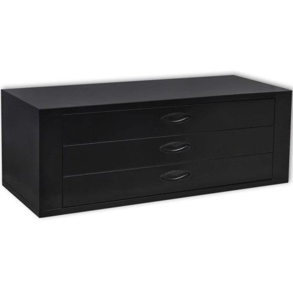 Tool box, 3 drawer, metal, black