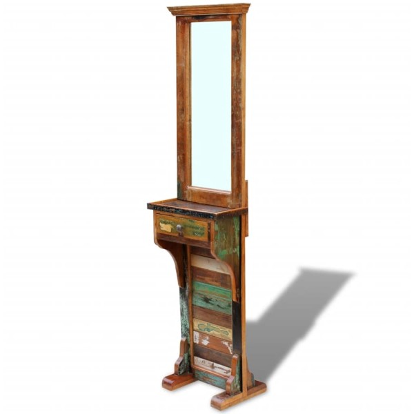 Stack mirror, recycled wood, 47x23x180 cm