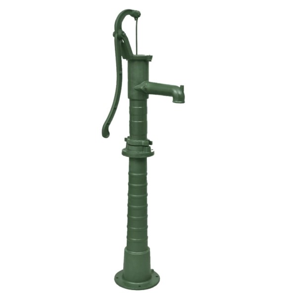 Hand-held garden water pump of cast iron with stand