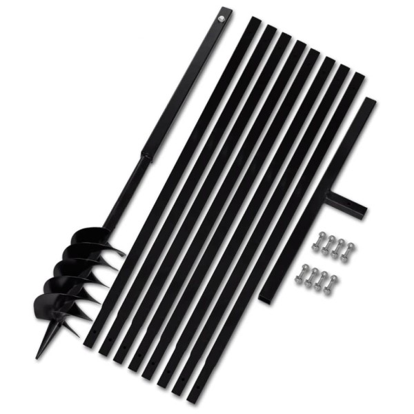 Steel 12 cm Ground Drill with Handle and Extension 9 m