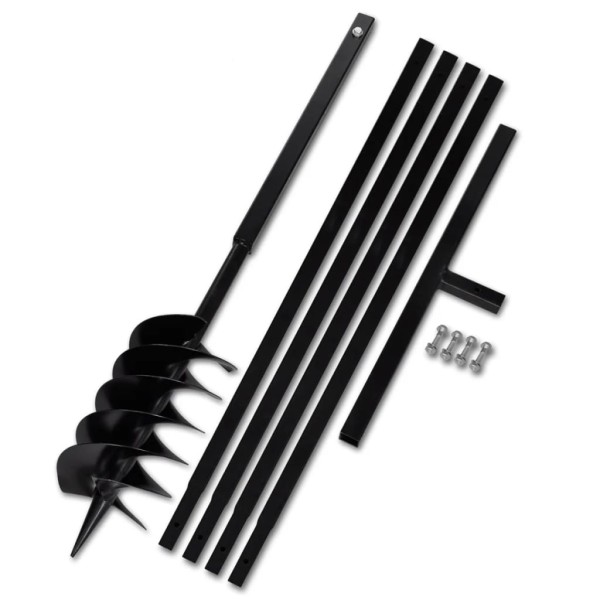 Steel 15 cm Earth drill with handle and finder, 5 m