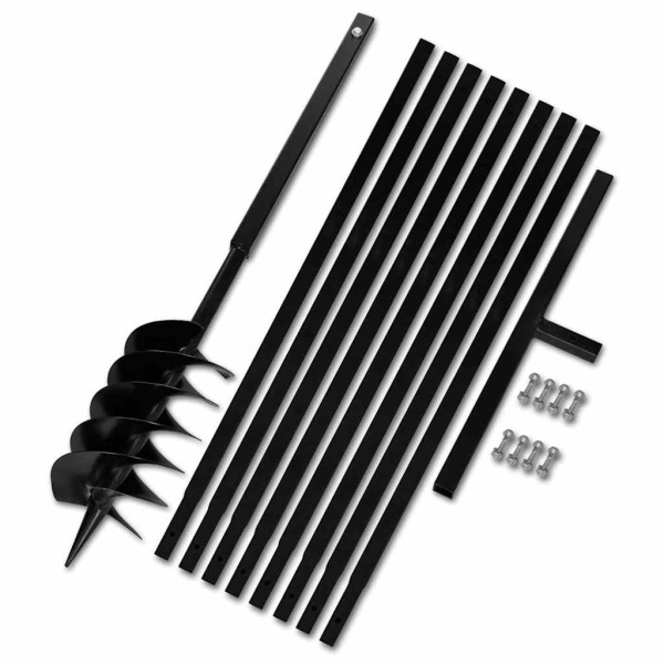 Steel 15 cm Earth drill with handle and finder, 9 m