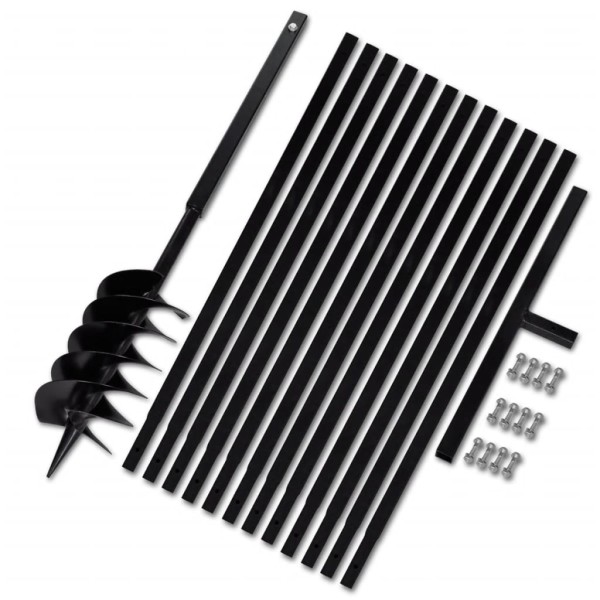 Steel 15 cm Earth drill with Handle and Longer, 13 m
