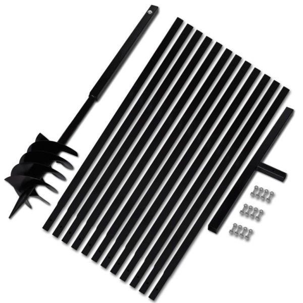 Steel 18 cm Earth drill with handle and finder, 13 m