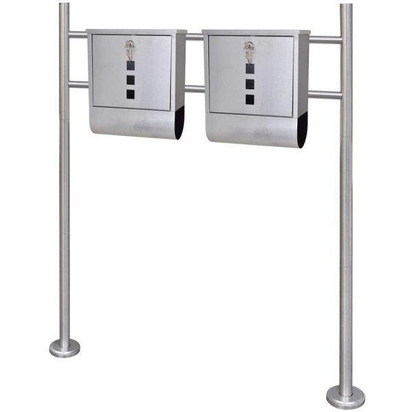 Two Post Boxes with Stand, Stainless Steel