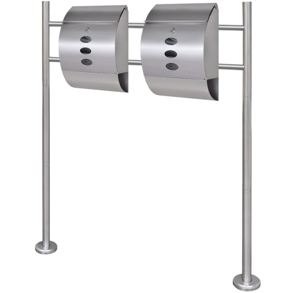 Two Post Boxes with Stand, Stainless Steel