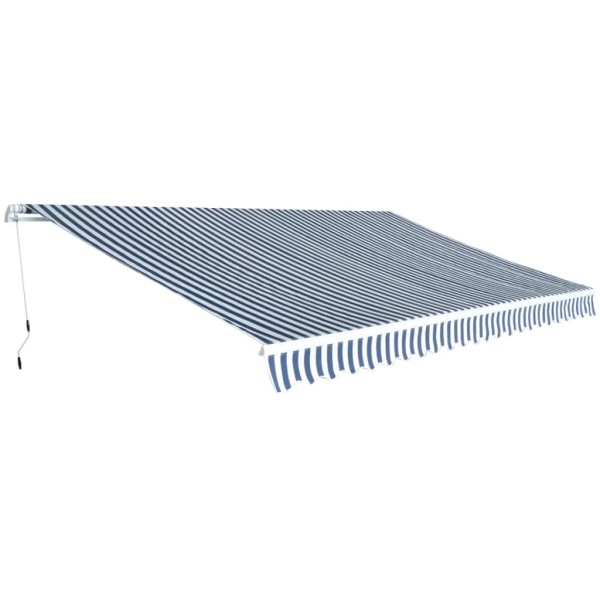 Folding marquis, handheld, 500cm, blue / white.