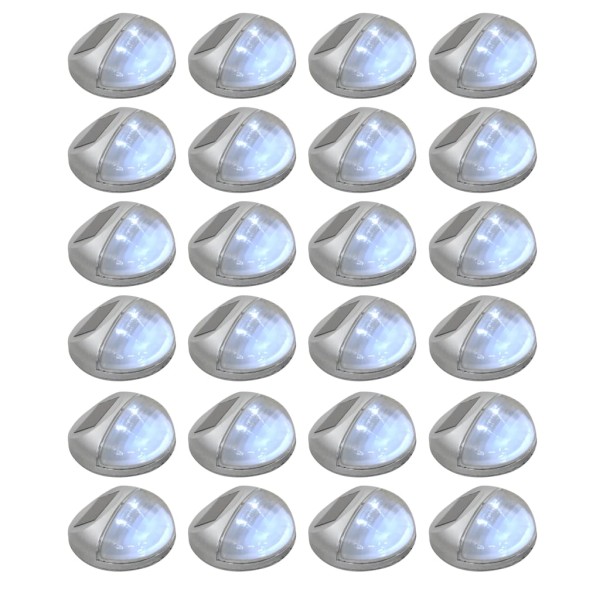 Sienin. outdoor LED lights, 24 pcs, silver. col., rounded