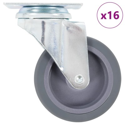 Wheels, 16pcs, swivel, 75mm