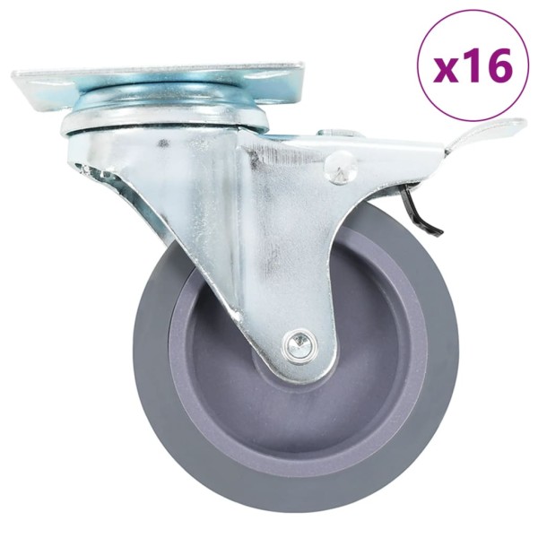 Wheels, 16pcs, swivel, 75mm
