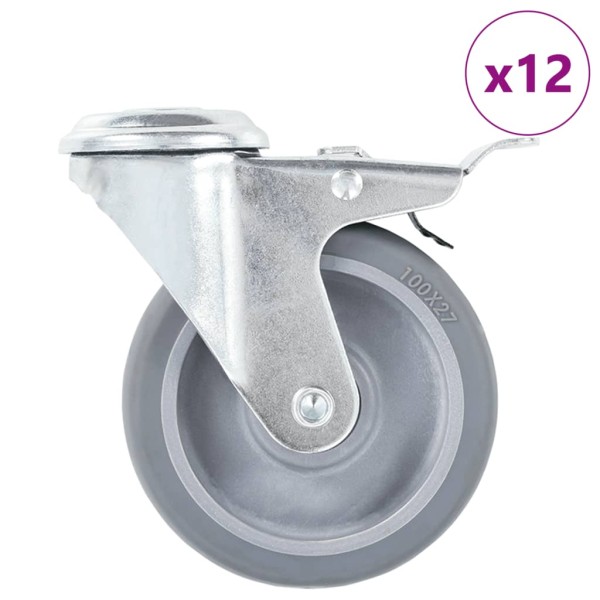 Wheels, 12pcs, 100mm, screw-mounted