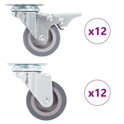 Wheels, 24pcs, swivel, 50mm
