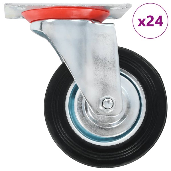 Wheels, 24pcs, 100mm, swivel