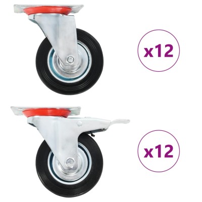 Wheels, 24pcs, 100mm, swivel