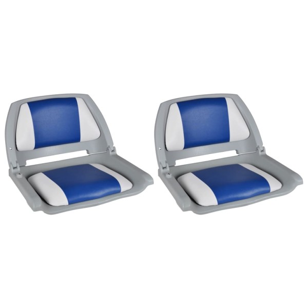 Boat seats, 2 pcs, 41x51x48cm, blue-white pillows